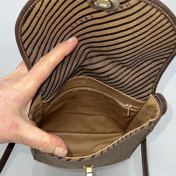 Mark Cross Canvas Logo’d Flap Turnlock Crossbody Bag - Picture 11 of 16